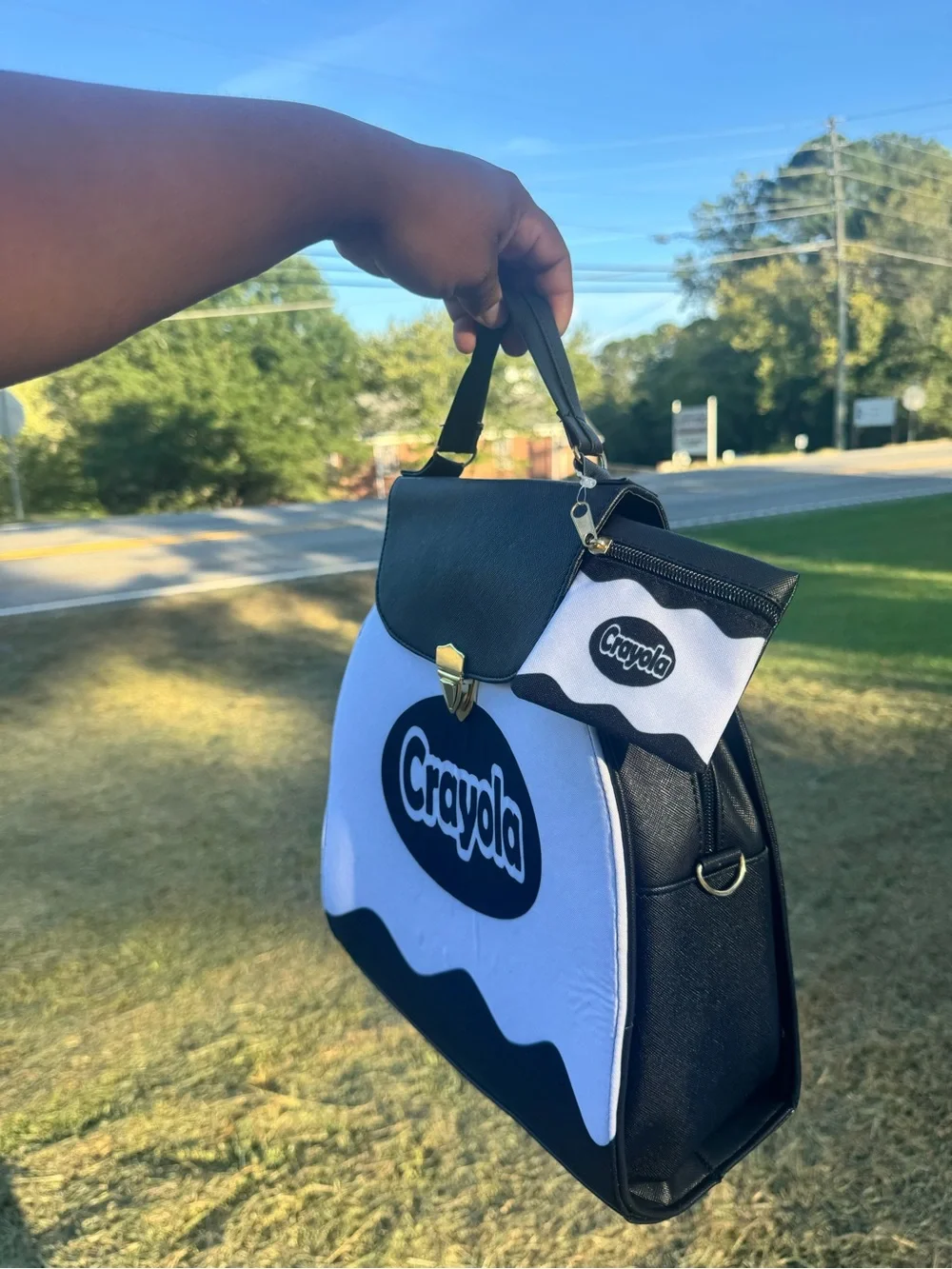 Crayola Black & White Logo Backpack Tote